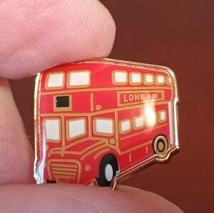 Burberry Double Decker London Bus Enamel Pin NWOT